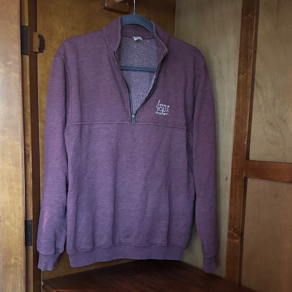 Love Your Melon Women's Maroon Quarter Zip-Up Jacket